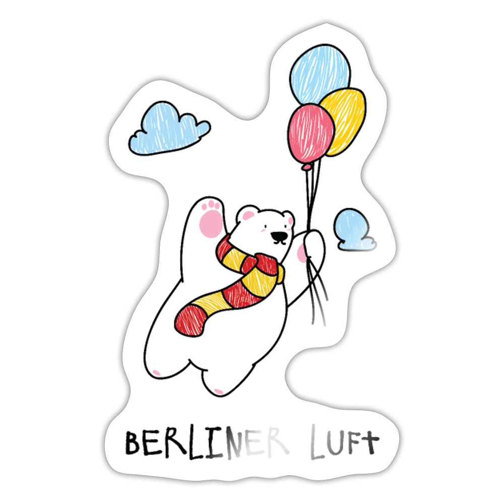 Der Bär fliegt - Aufkleber - Weiß glänzend