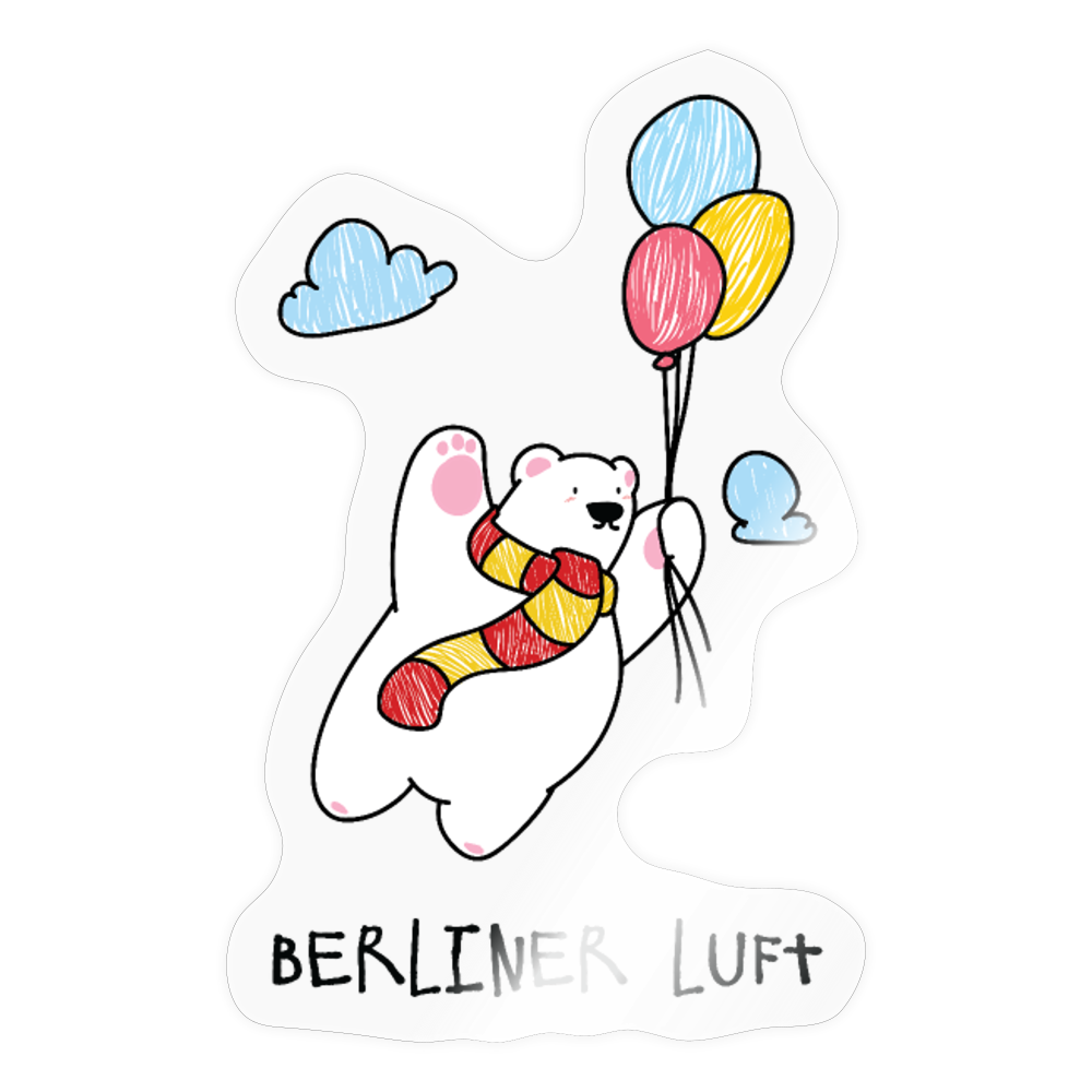 Der Bär fliegt - Aufkleber - Transparent glänzend