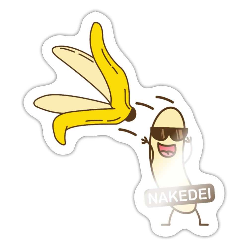 Nakedei - Aufkleber - Weiß glänzend