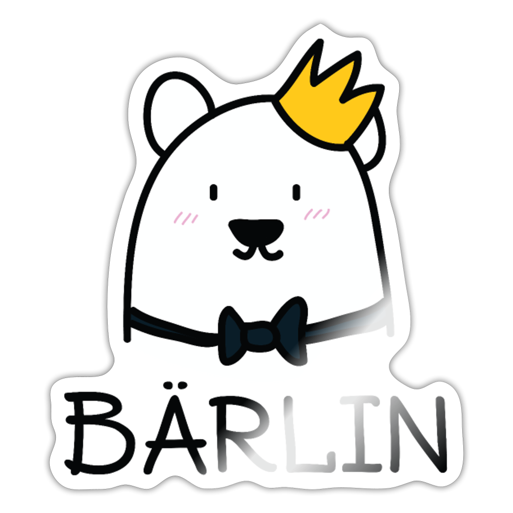 Bärlin - Aufkleber - Weiß glänzend