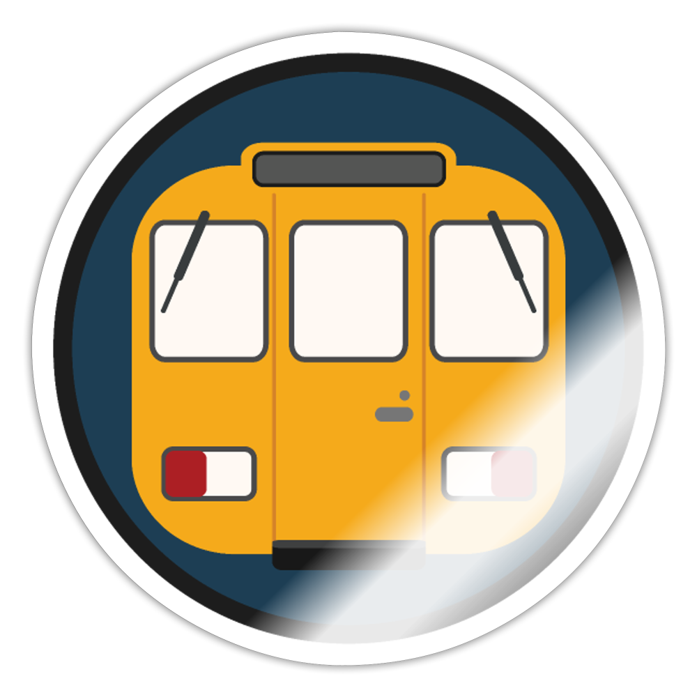 U-Bahntunnel - Aufkleber - Weiß glänzend