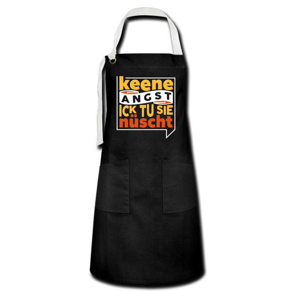 Keene Angst Ick Tu Sie Nüscht - Kontrastschürze - Schwarz/Weiß