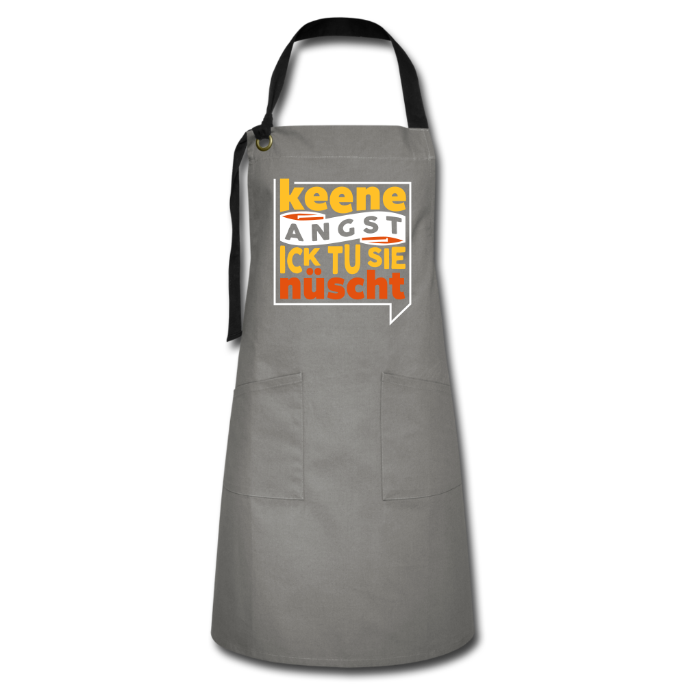 Keene Angst Ick Tu Sie Nüscht - Kontrastschürze - Anthrazit/Schwarz