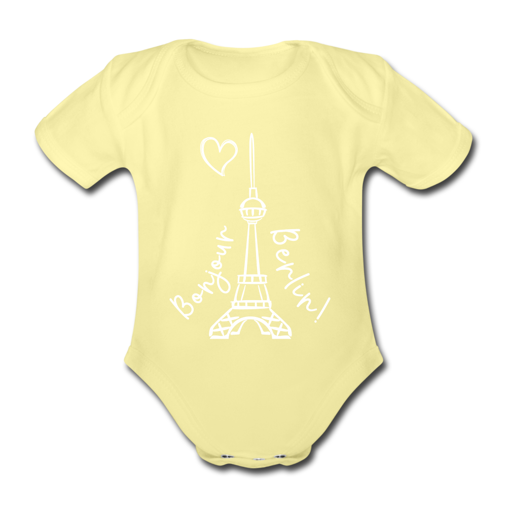 Eiffelturm in Berlin Bonjour - Bio-Kurzarmbody - washed yellow