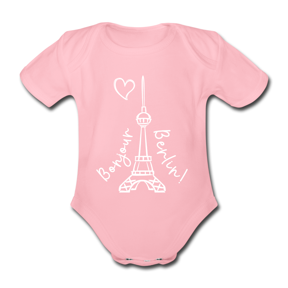 Eiffelturm in Berlin Bonjour - Bio-Kurzarmbody - light pink