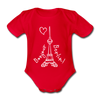 Eiffelturm in Berlin Bonjour - Bio-Kurzarmbody - red