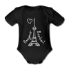 Eiffelturm in Berlin Bonjour - Bio-Kurzarmbody - black