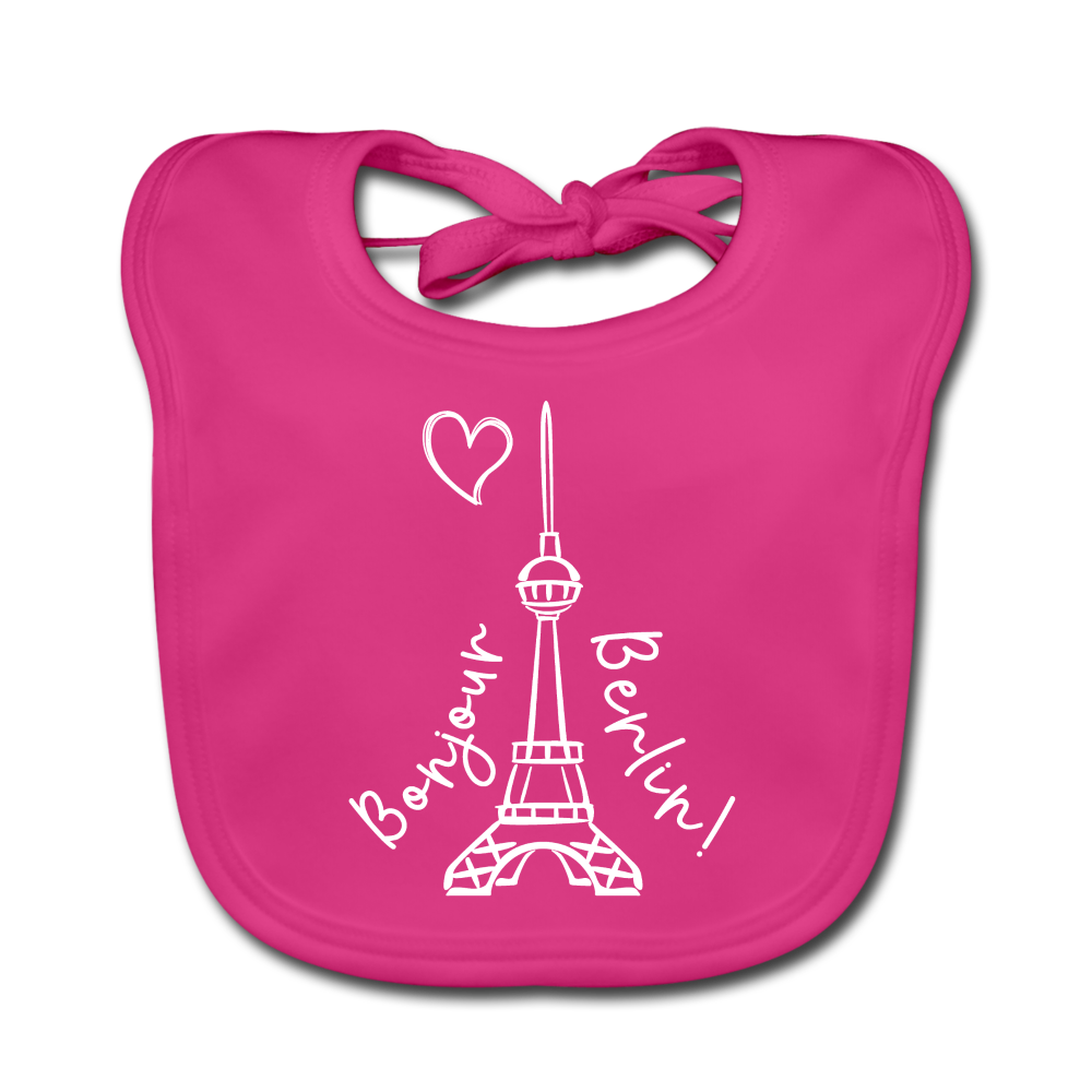 Eiffelturm in Berlin Bonjour - Lätzchen - fuchsia
