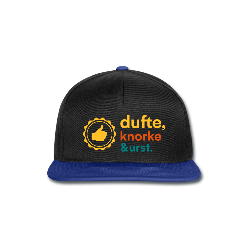 Dufte, Knorke, Urst - Snapback Cap - black/bright royal