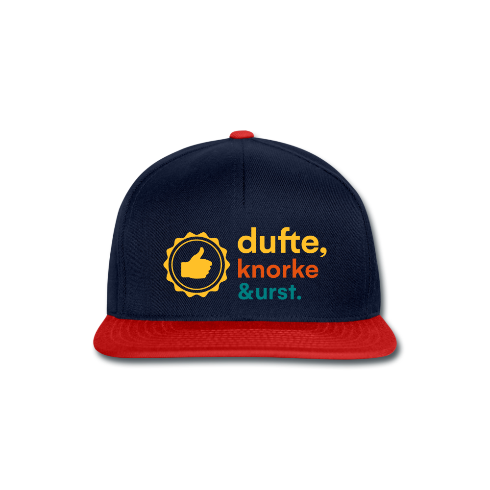 Dufte, Knorke, Urst - Snapback Cap - navy/red