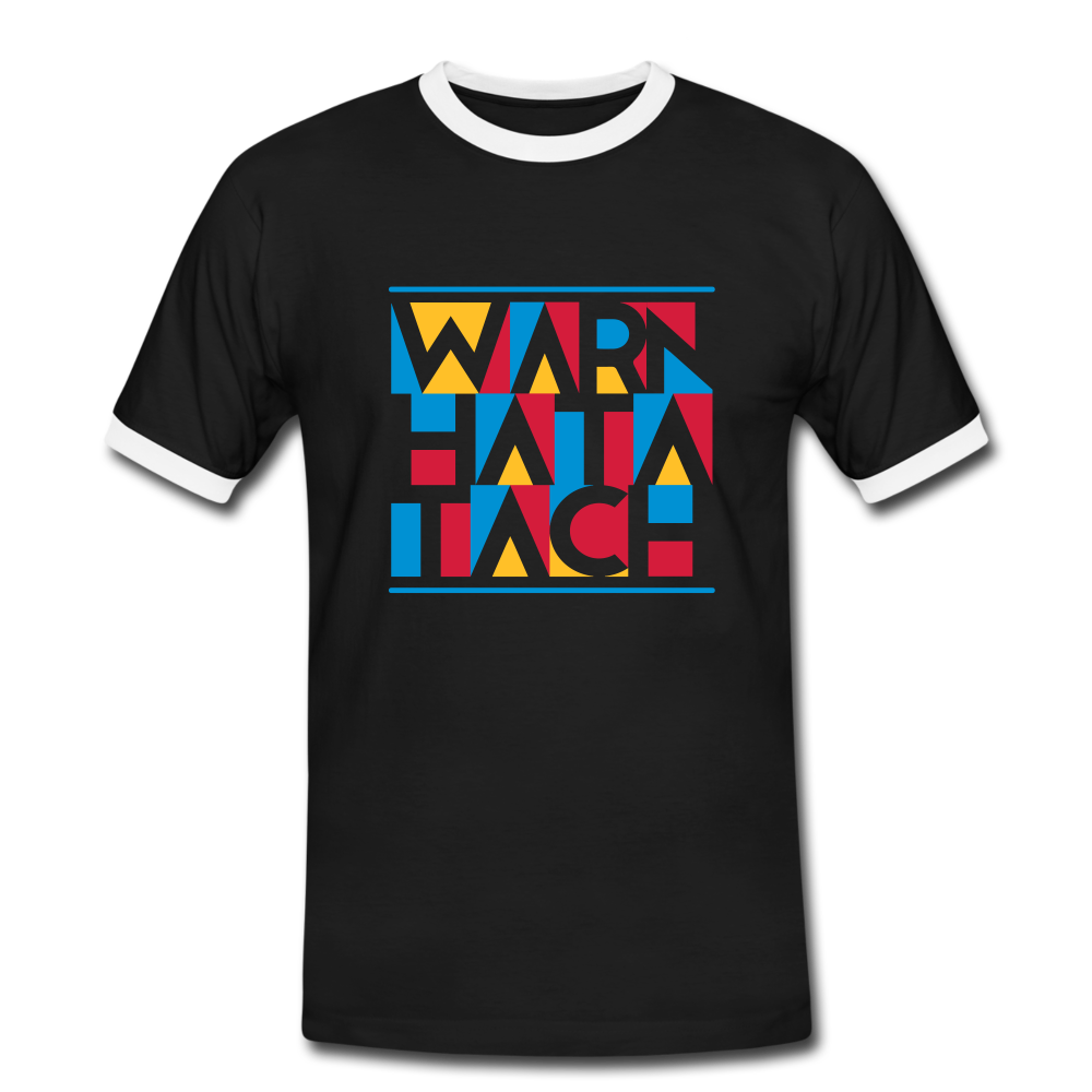 Warn Hata Tach - Männer Ringer T-Shirt - black/white
