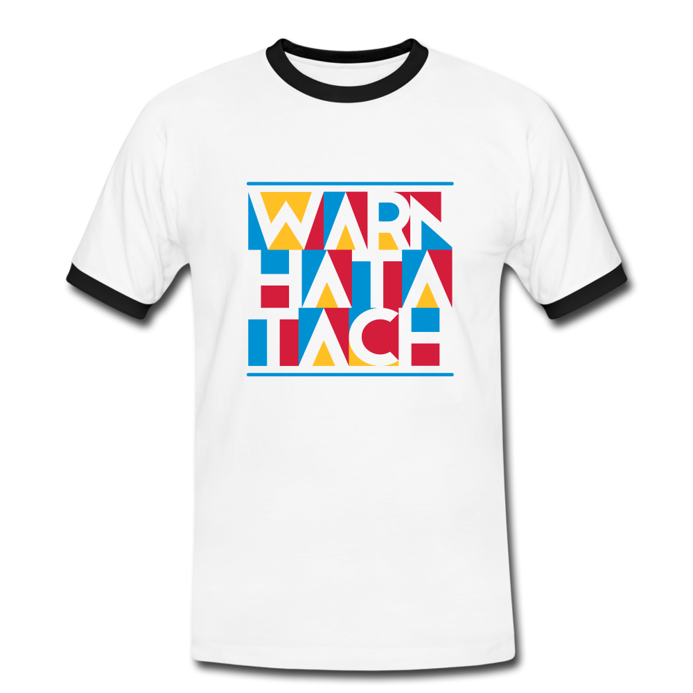 Warn Hata Tach - Männer Ringer T-Shirt - white/black