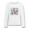 Ein Langarmshirt mit dem Motiv Warn Hata Tach.