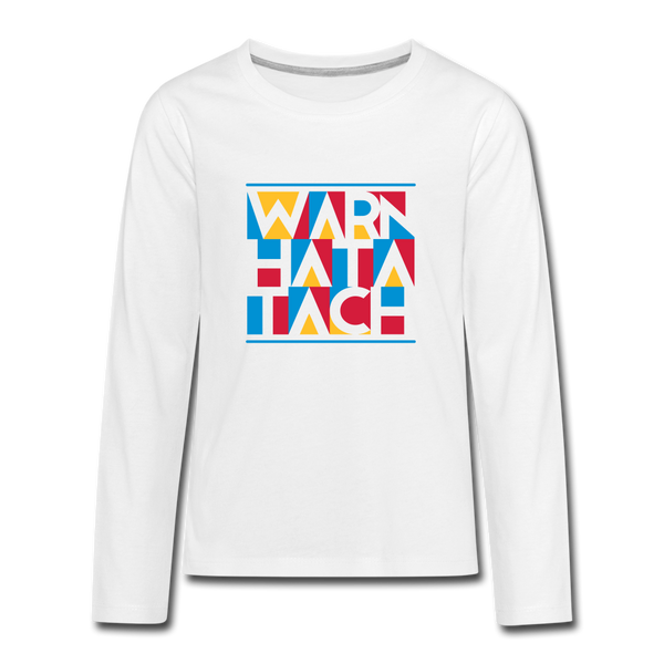 Ein Langarmshirt mit dem Motiv Warn Hata Tach.