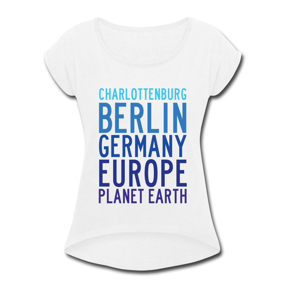 Charlottenburg - Earth - Frauen T-Shirt mit gerollten Ärmeln - white