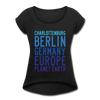 Charlottenburg - Earth - Frauen T-Shirt mit gerollten Ärmeln - black