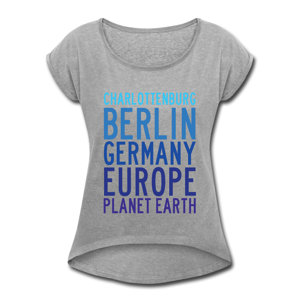 Charlottenburg - Earth - Frauen T-Shirt mit gerollten Ärmeln - heather grey
