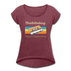 Charlottenburg Hippest Neighborhood - Frauen T-Shirt mit gerollten Ärmeln - heather burgundy
