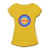 Charlottenburg Retro - Frauen T-Shirt mit gerollten Ärmeln - mustard yellow