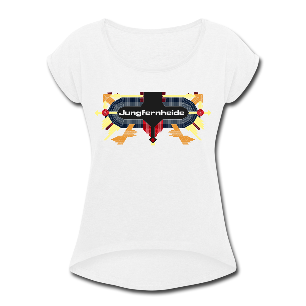 Jungfernheide - Frauen T-Shirt mit gerollten Ärmeln - white