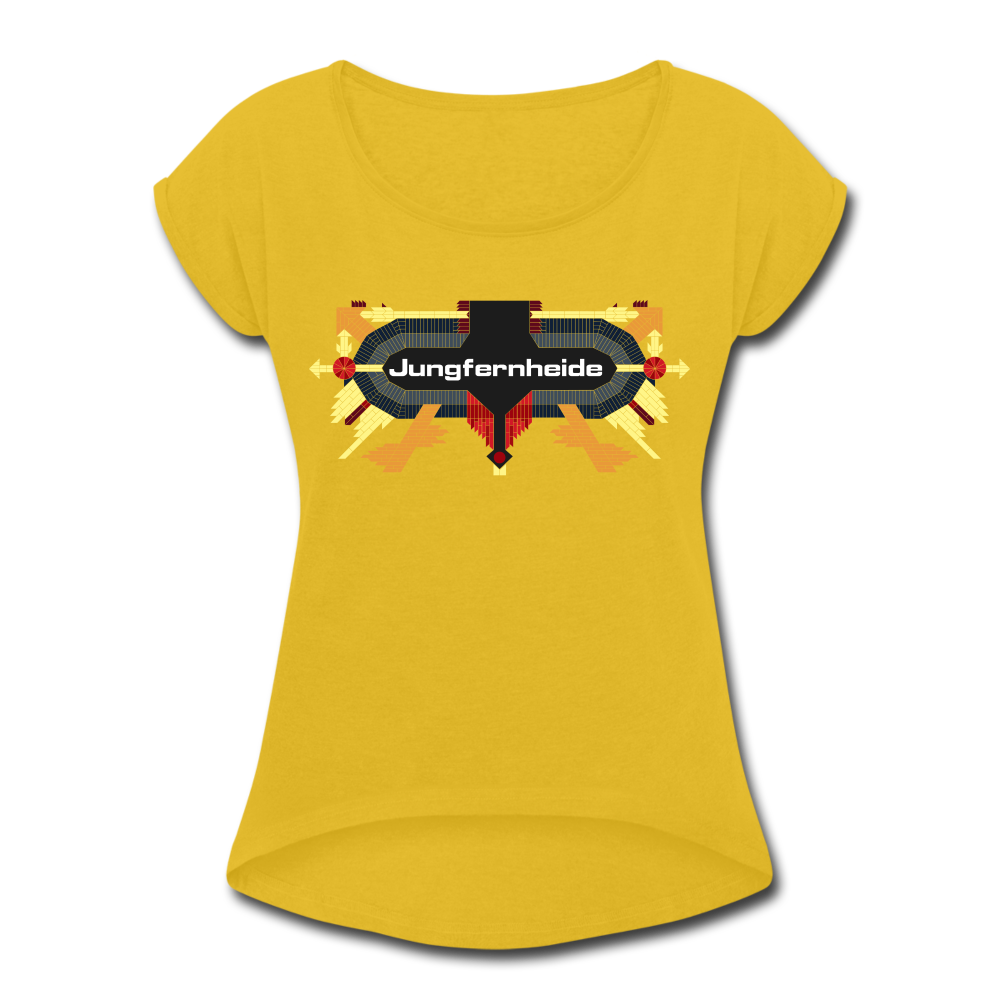 Jungfernheide - Frauen T-Shirt mit gerollten Ärmeln - mustard yellow