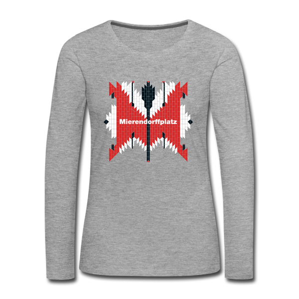 Mierendorffplatz - Frauen Bio Langarmshirt - heather grey