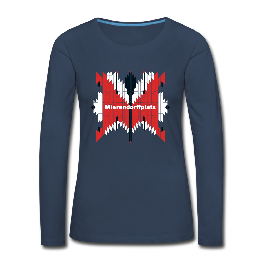 Mierendorffplatz - Frauen Bio Langarmshirt - navy