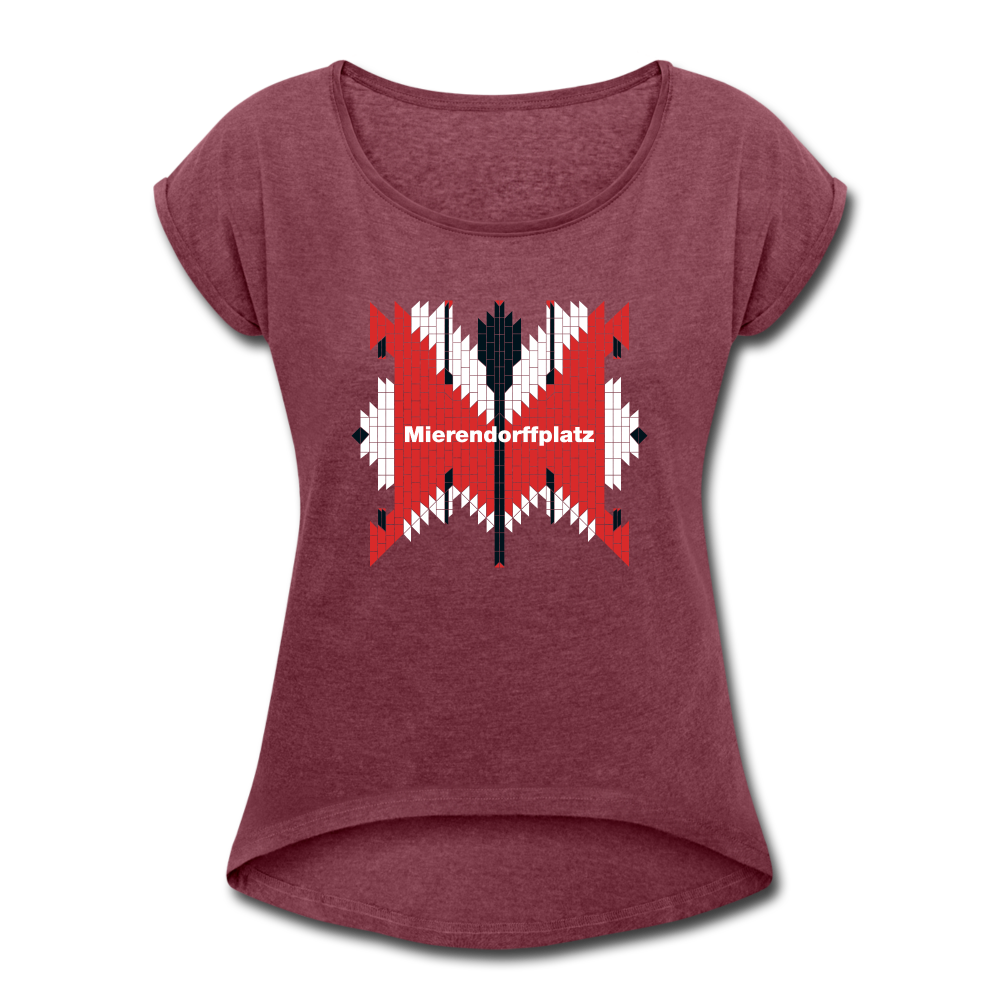 Mierendorffplatz - Frauen T-Shirt mit gerollten Ärmeln - heather burgundy