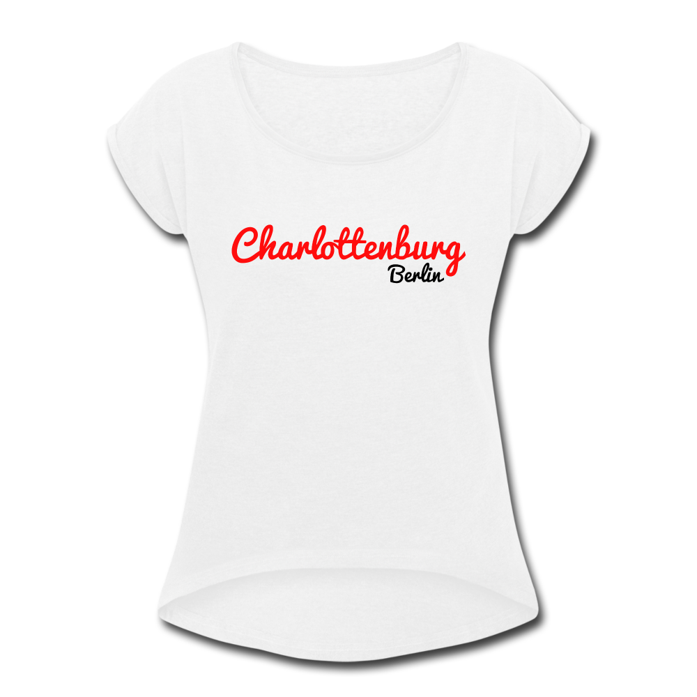 Charlottenburg Berlin - Frauen T-Shirt mit gerollten Ärmeln - white