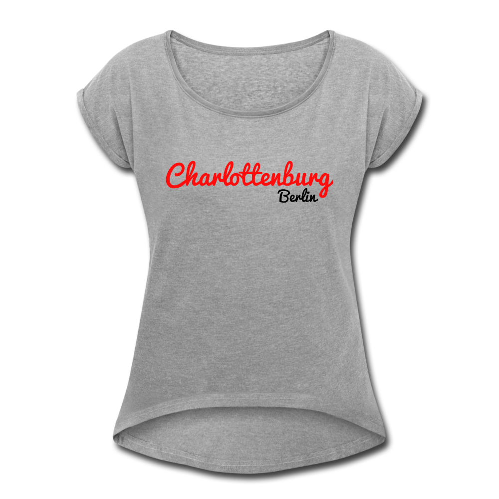 Charlottenburg Berlin - Frauen T-Shirt mit gerollten Ärmeln - heather grey