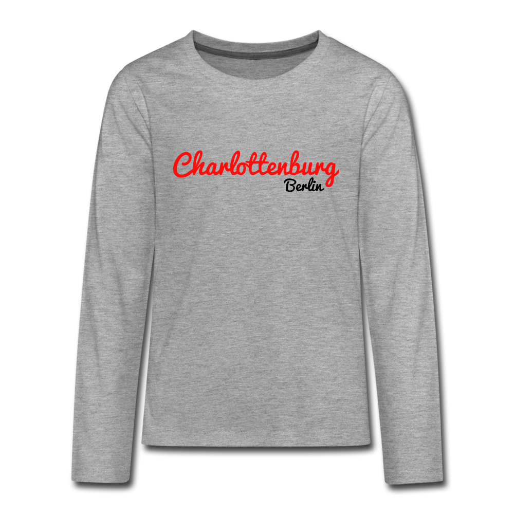 Charlottenburg Berlin - Teenager Langarmshirt - heather grey