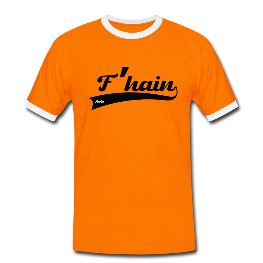 F'hain - Männer Ringer T-Shirt - orange/white
