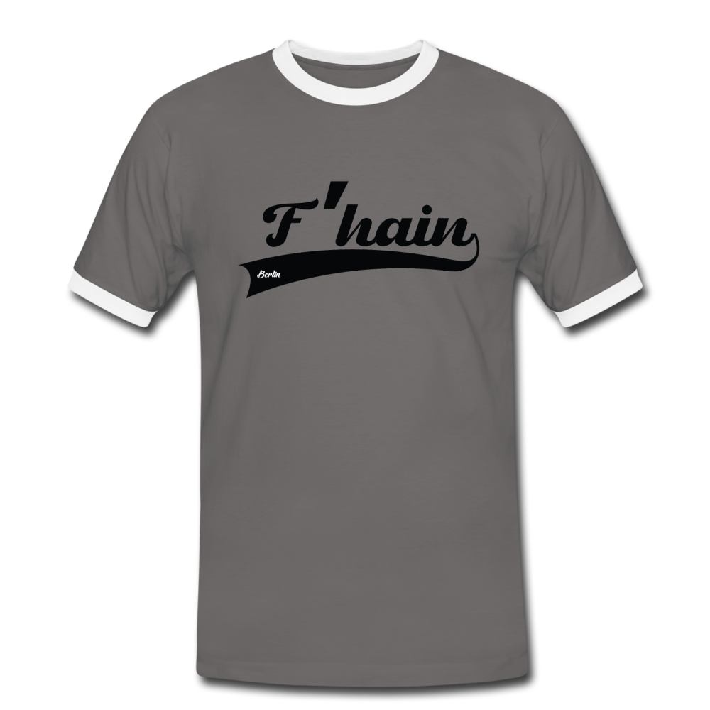 F'hain - Männer Ringer T-Shirt - dark grey/white