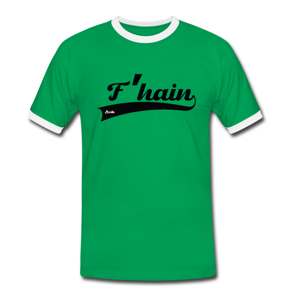 F'hain - Männer Ringer T-Shirt - kelly green/white