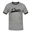 F'hain - Männer Ringer T-Shirt - heather grey/black