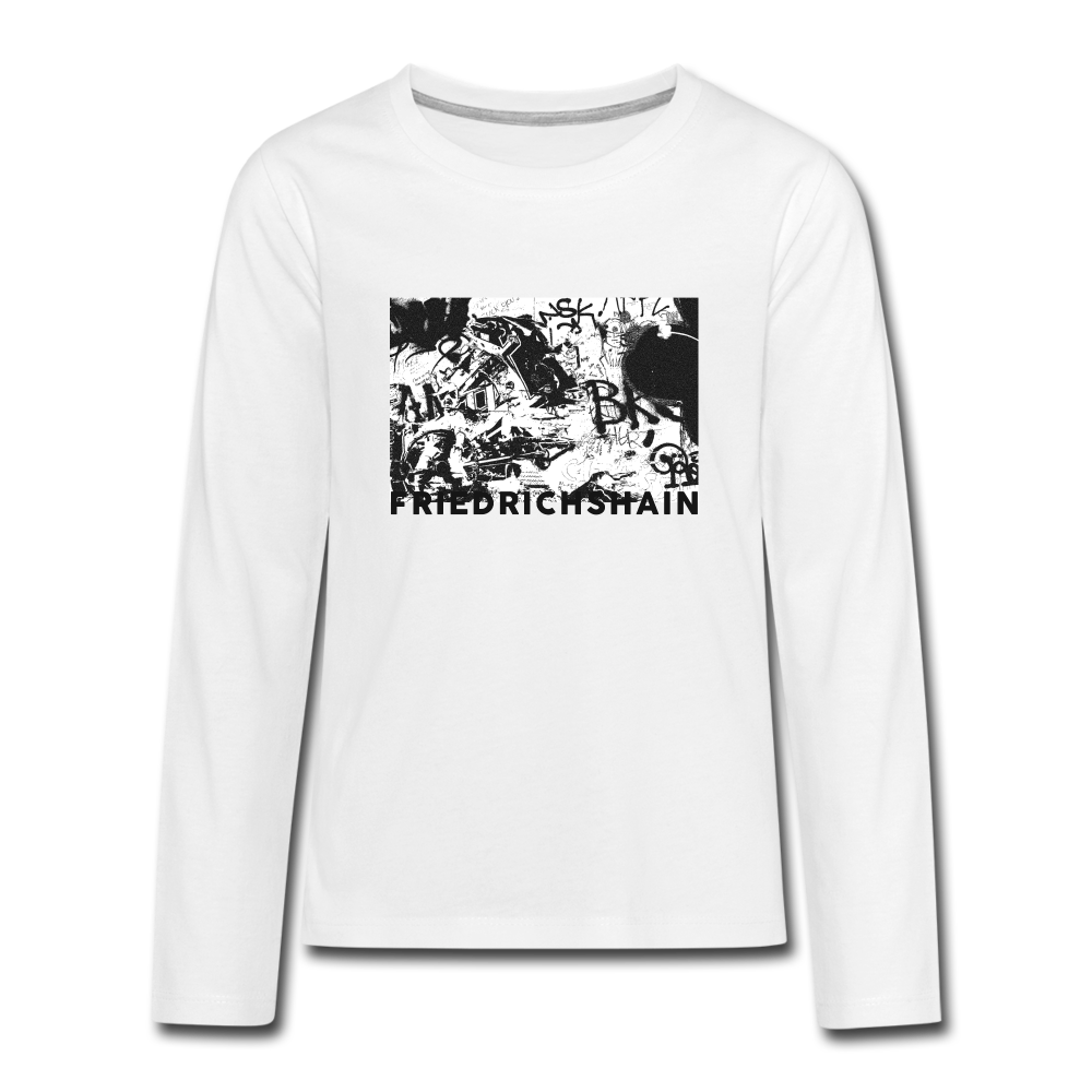 Friedrichshain Graffiti - Teenager Langarmshirt - white