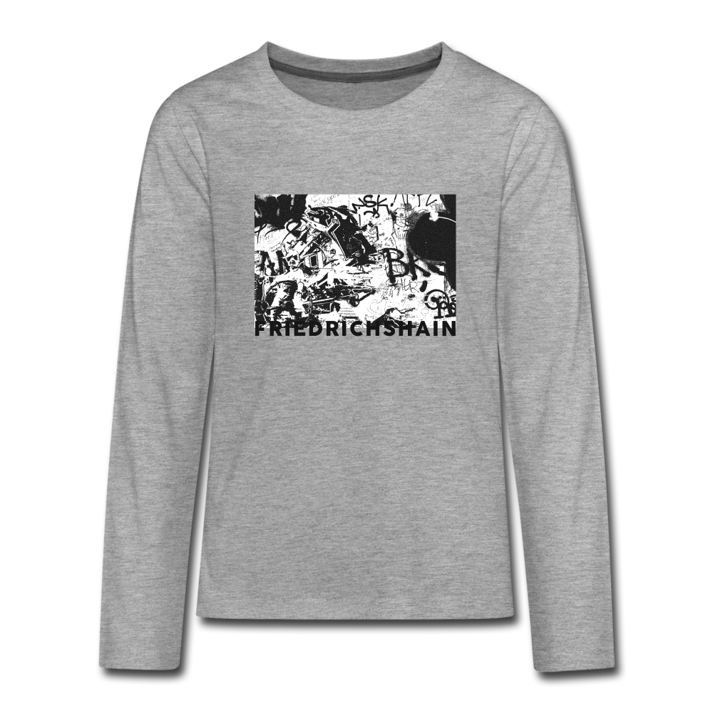 Friedrichshain Graffiti - Teenager Langarmshirt - heather grey