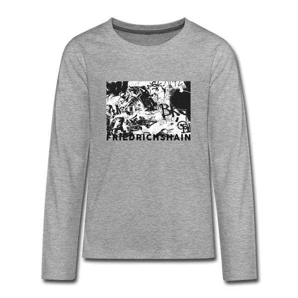 Friedrichshain Graffiti - Teenager Langarmshirt - heather grey