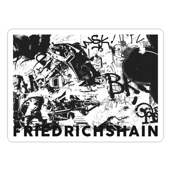 Friedrichshain Graffiti - Aufkleber - white matte