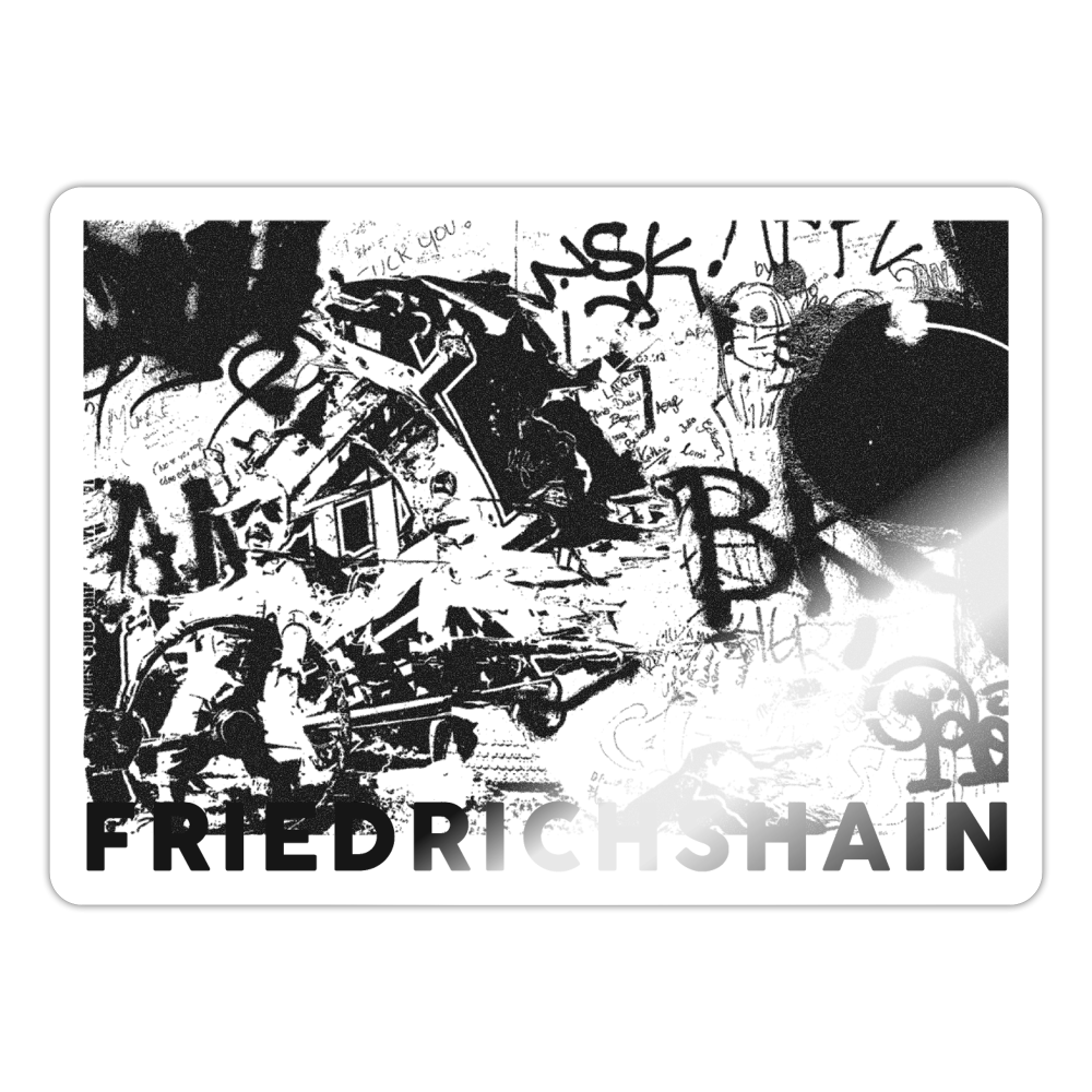 Friedrichshain Graffiti - Aufkleber - white glossy