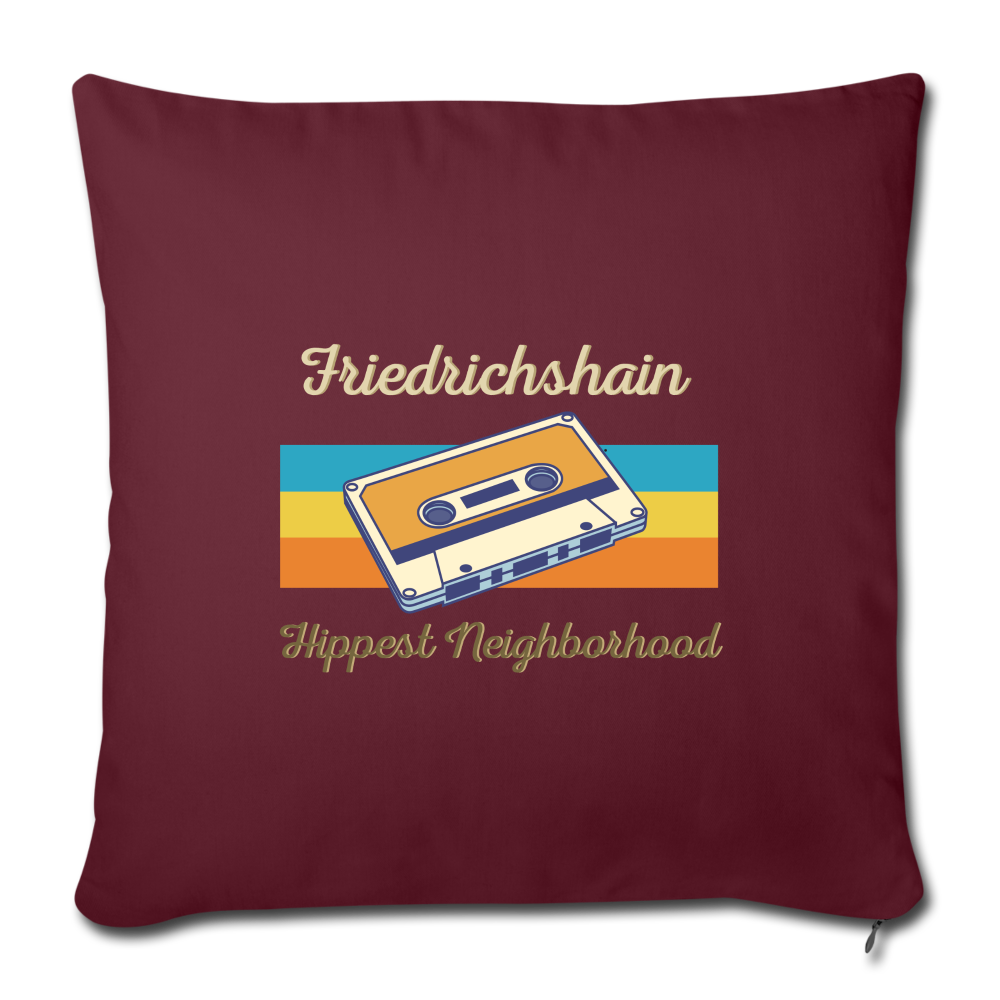 Friedrichshain Hippest Neighborhood - Sofakissen mit Füllung (45 x 45 cm) - burgundy