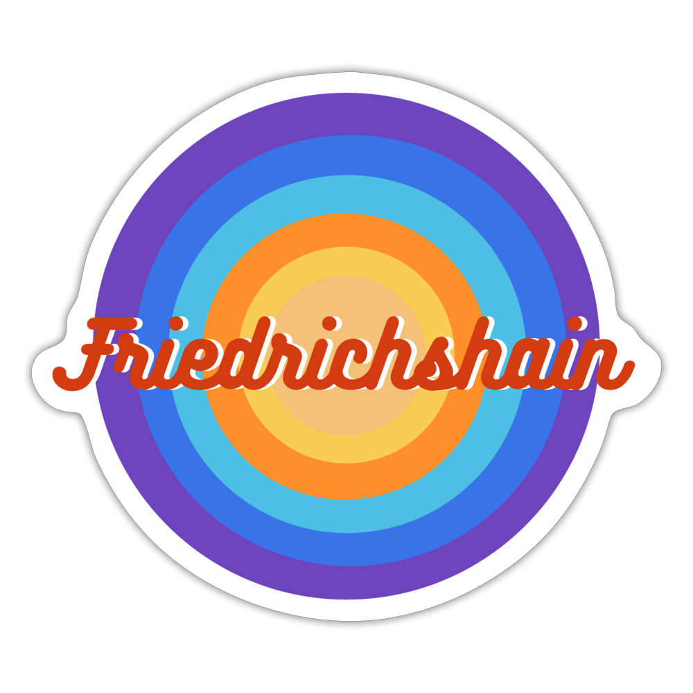 Friedrichshain Retro - Aufkleber - white matte