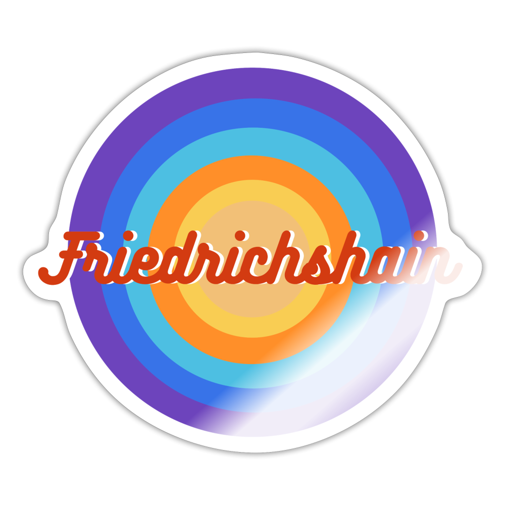 Friedrichshain Retro - Aufkleber - white glossy