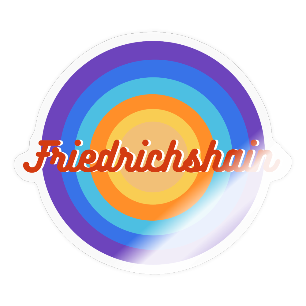 Friedrichshain Retro - Aufkleber - transparent glossy