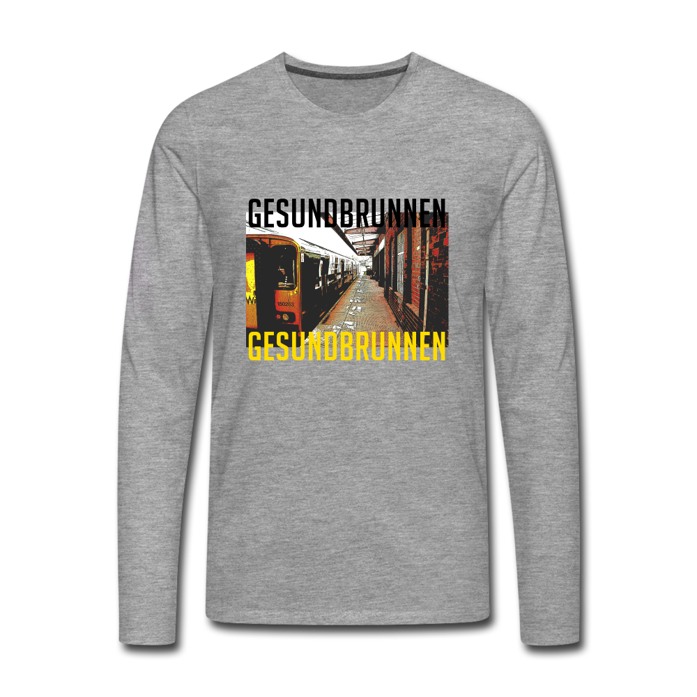 Gesundbrunnen Metro - Männer Premium Langamshirt - heather grey