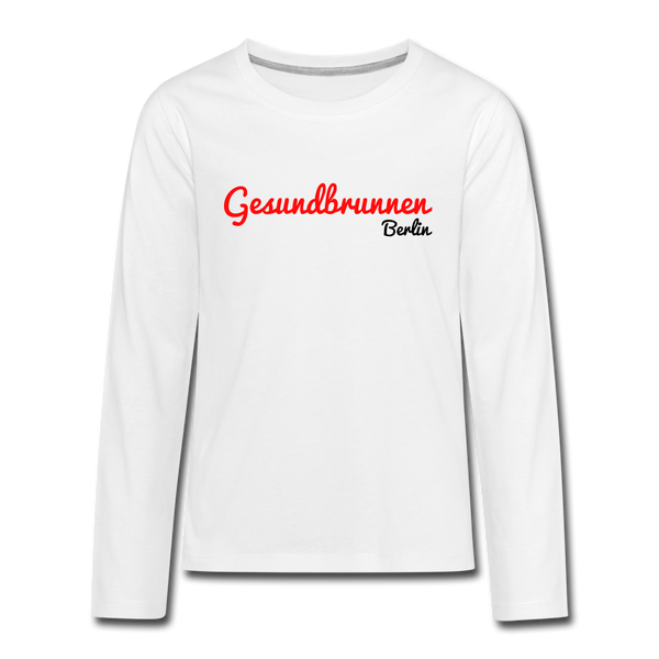 Gesundbrunnen Berlin - Teenager Langarmshirt - white
