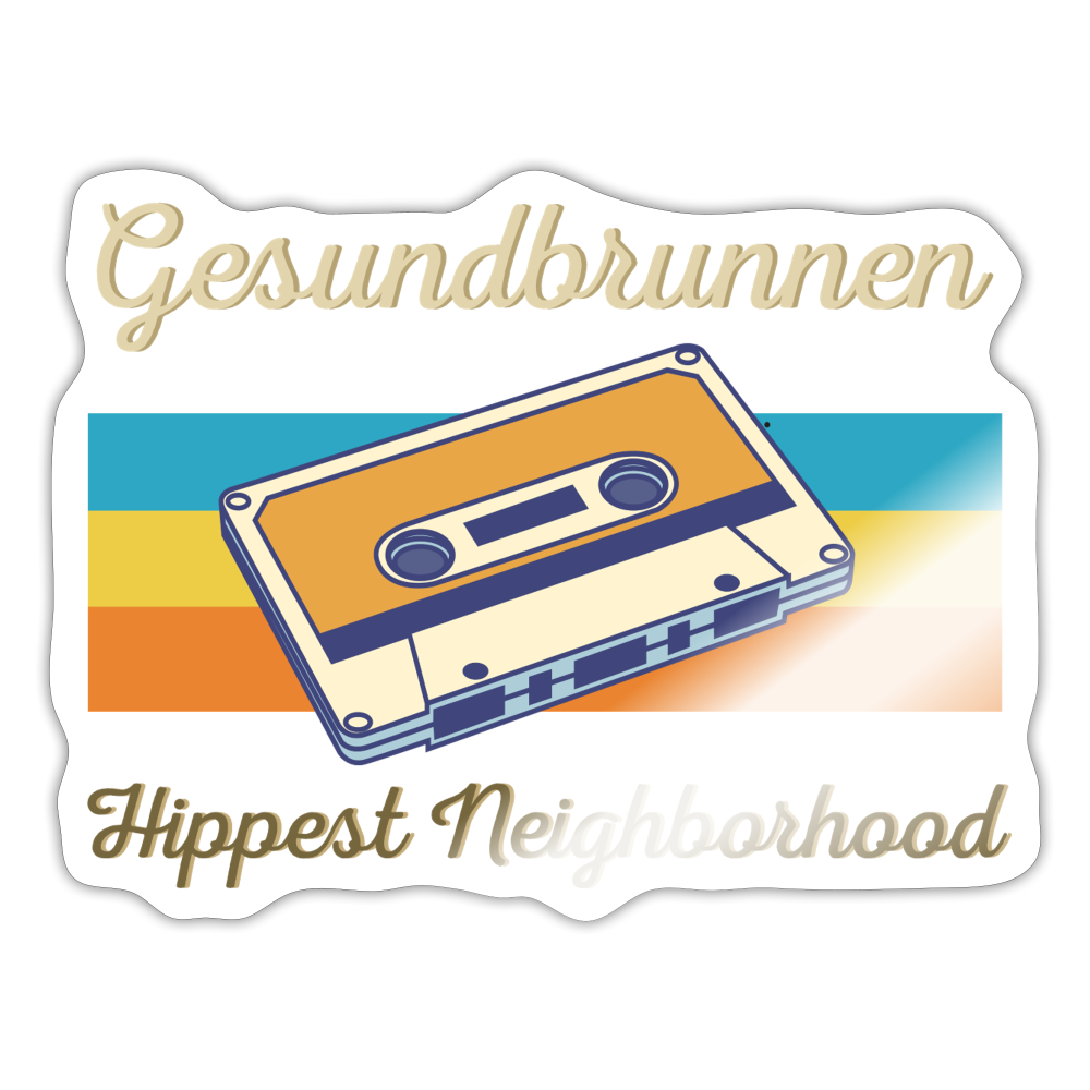 Gesundbrunnen Hippest Neighborhood - Aufkleber - white glossy
