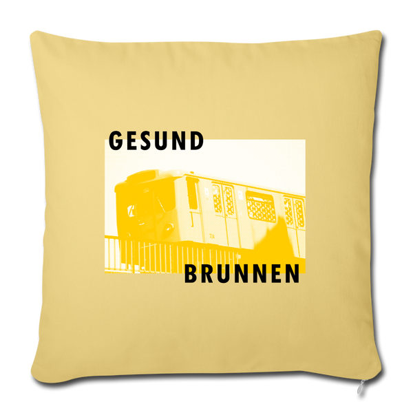Gesundbrunnen Metro - Sofakissen mit Füllung (45 x 45 cm) - washed yellow