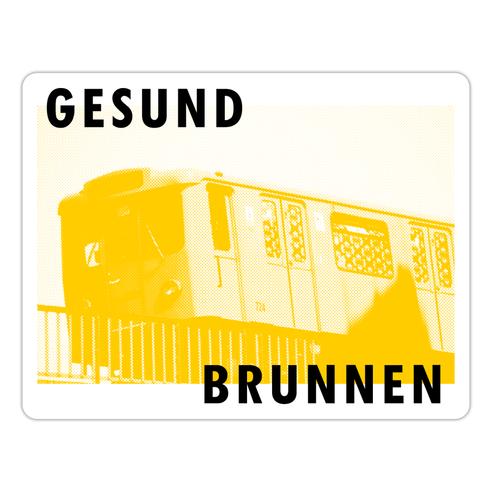 Gesundbrunnen Metro - Aufkleber - white matte