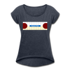 Nauener platz - Frauen T-Shirt mit gerollten Ärmeln - heather navy